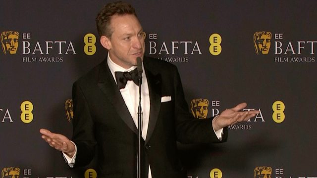 Lol Crawley BSC speaking at the BAFTAs press room