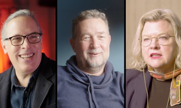 Three filmmakers in side by side images