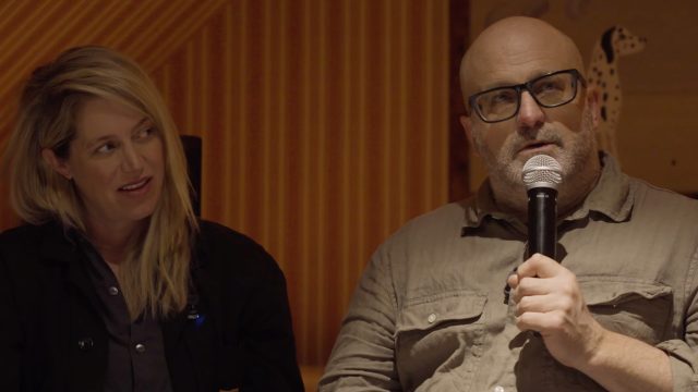 DP Michael Bauman and Producer Sara Murphy sitting together