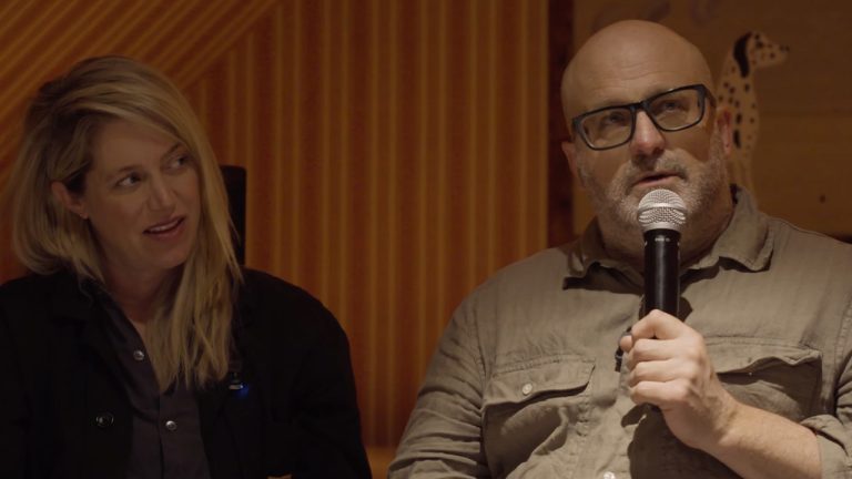 DP Michael Bauman and Producer Sara Murphy sitting together
