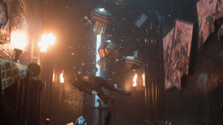 A person hit by a magical blast